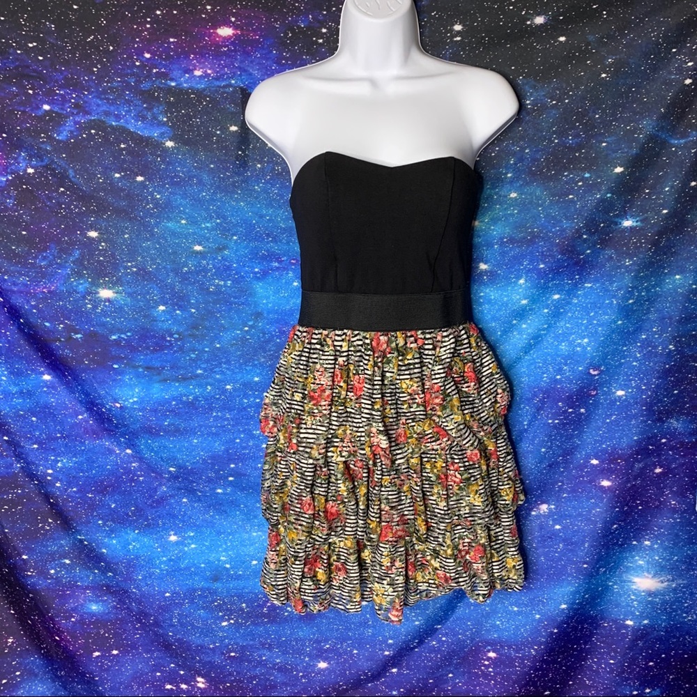 Rachael & Chloe-Strapless Dress Floral Skirt Small